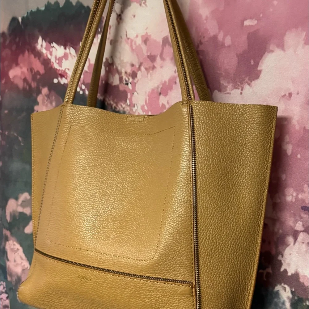 Botkier Soho Leather Tote Bag in Gold Platinum Shoulder Purse - Picture 6 of 12